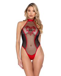 Roma Confidential Cupid Heart Teddy Black Red