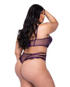 Roma Confidential Sugar Plum Bra Set Eyelash Lace Purple Plus Size-Rebel Romance
