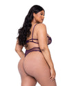 Roma Confidential Sugar Plum Teddy Eyelash Lace Purple Plus Size-Rebel Romance