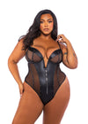 Roma Confidential Queen Lust & Faux Leather Underwire Teddy Black-Rebel Romance