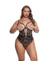 Eden Open Cup Crotchless Teddy Black