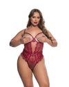 Eden Open Cup Crotchless Teddy Wine