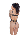Eden Open Cup Crotchless Teddy Black