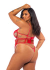 Roma Confidential Queen Baroque Heart Waspie Balconette Bra Set Red-Rebel Romance