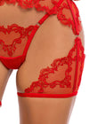 Roma Confidential Queen Embroidery Baroque Heart Chaps Bra Set Red-Rebel Romance