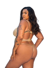 Roma Confidential Queen Gilded Beauty Lurex Knit Shimmer Mesh Bling Teddy Gold-Rebel Romance