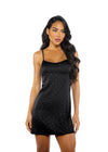 Roma Confidential Twinkle Diamante Satin Rhinestone Chemise Black-Rebel Romance