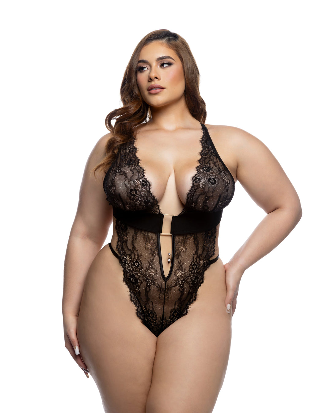 Roma Confidential Queen Fever Dream Eyelash Lace Teddy Black