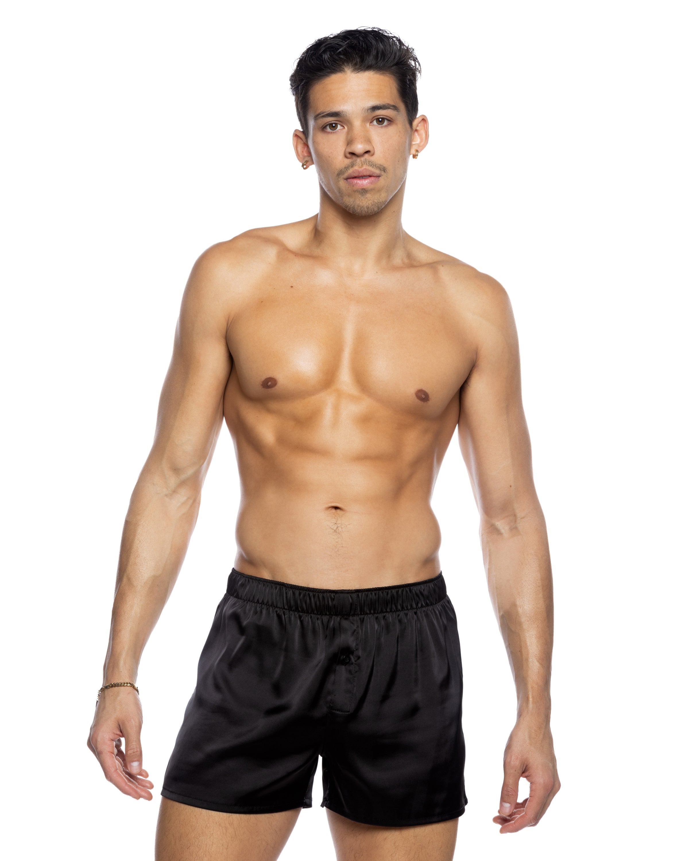 Mens Champion Boxer Stretch Satin Black