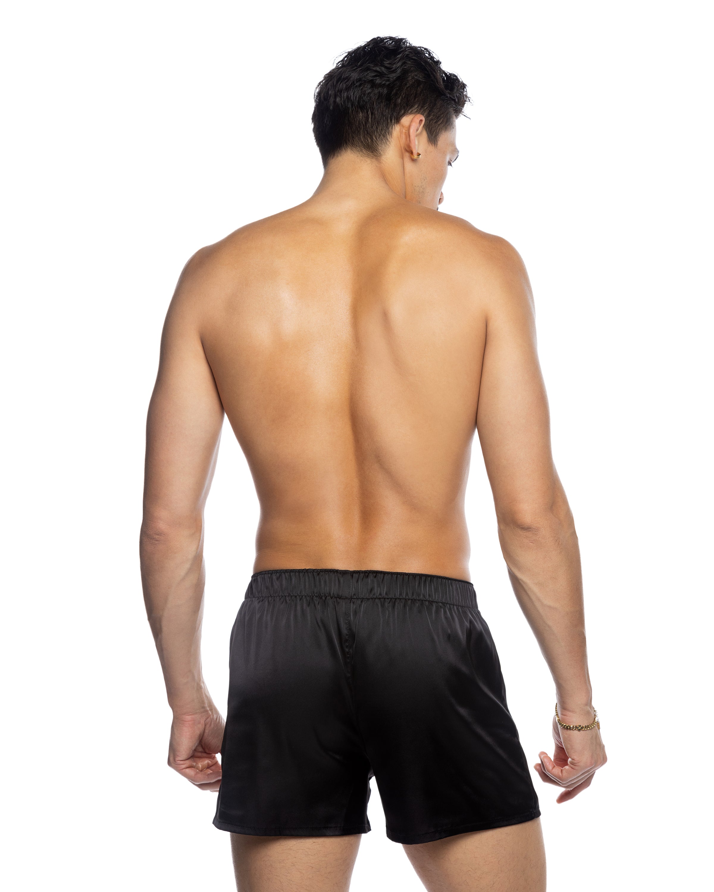 Mens Champion Boxer Stretch Satin Black