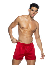 Mens Champion Boxer Stretch Satin Red