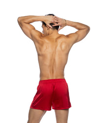 Mens Champion Boxer Stretch Satin Red