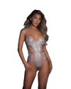 Garden Of Eden Teddy Metallic Floral Lace Silver