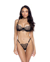 Beaded Belle Bra Set Metallic Embroidery Black