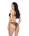 Beaded Belle Bra Set Metallic Embroidery Black