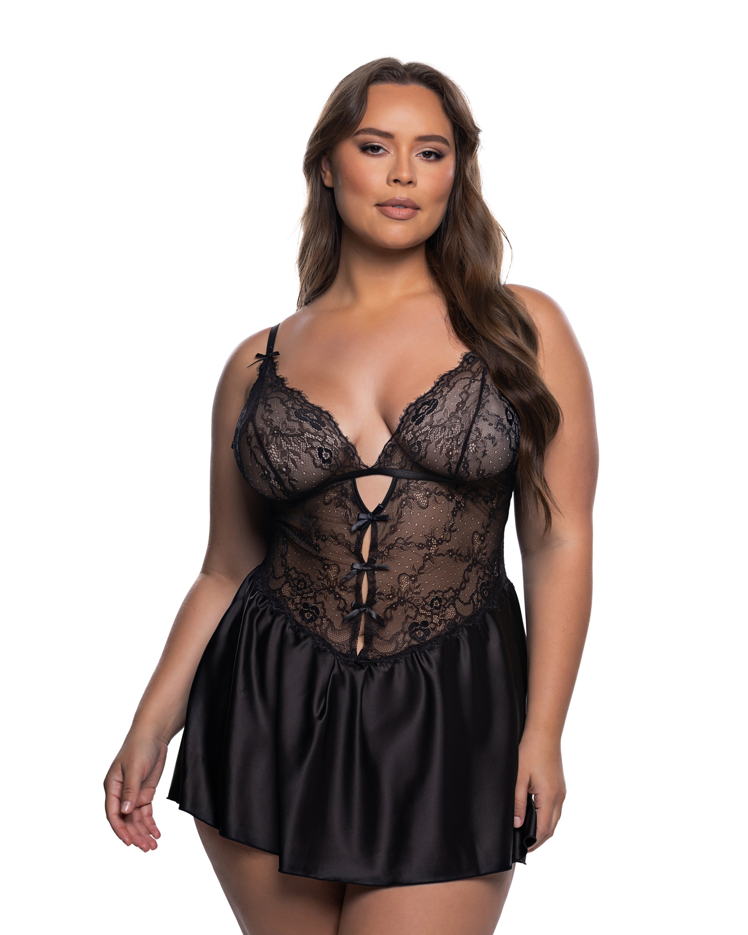Paradise Dream Chantilly Lace Chiffon Babydoll