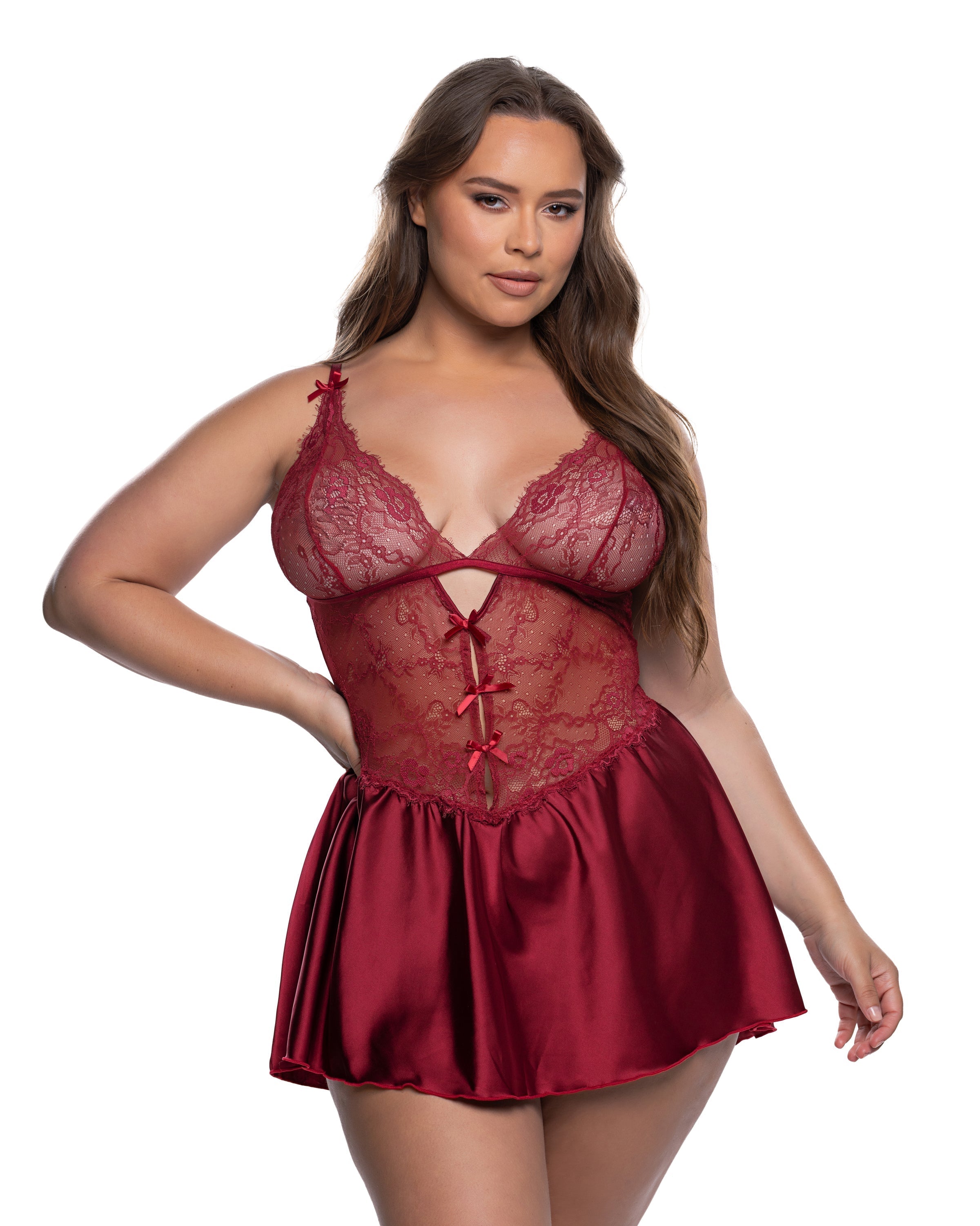 Paradise Dream Chantilly Lace Chiffon Babydoll