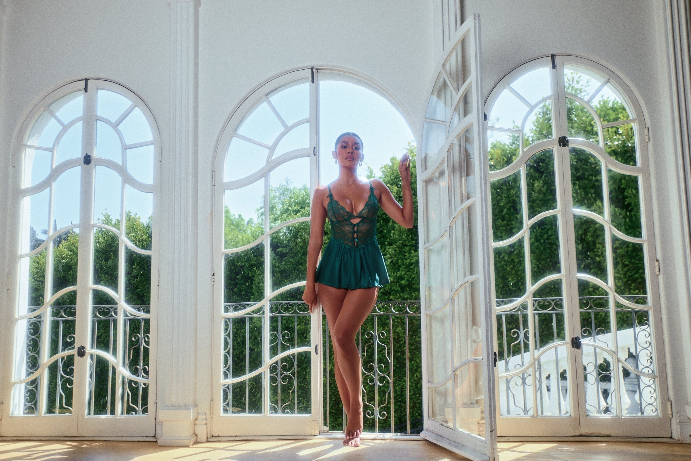 Paradise Dream Chantilly Lace Chiffon Babydoll