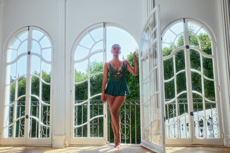 Paradise Dream Chantilly Lace Chiffon Babydoll