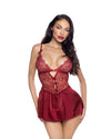 Paradise Dream Babydoll Set Wine