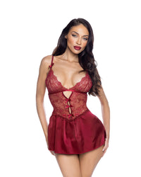 Paradise Dream Babydoll Set Wine