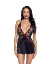 Blossom Beauty Slip Chemise Black