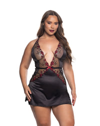 Blossom Beauty Slip Chemise Black