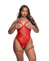 Bedroom Brat Teddy Open Cups Red Lace