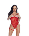 Bedroom Brat Teddy Open Cups Red Lace