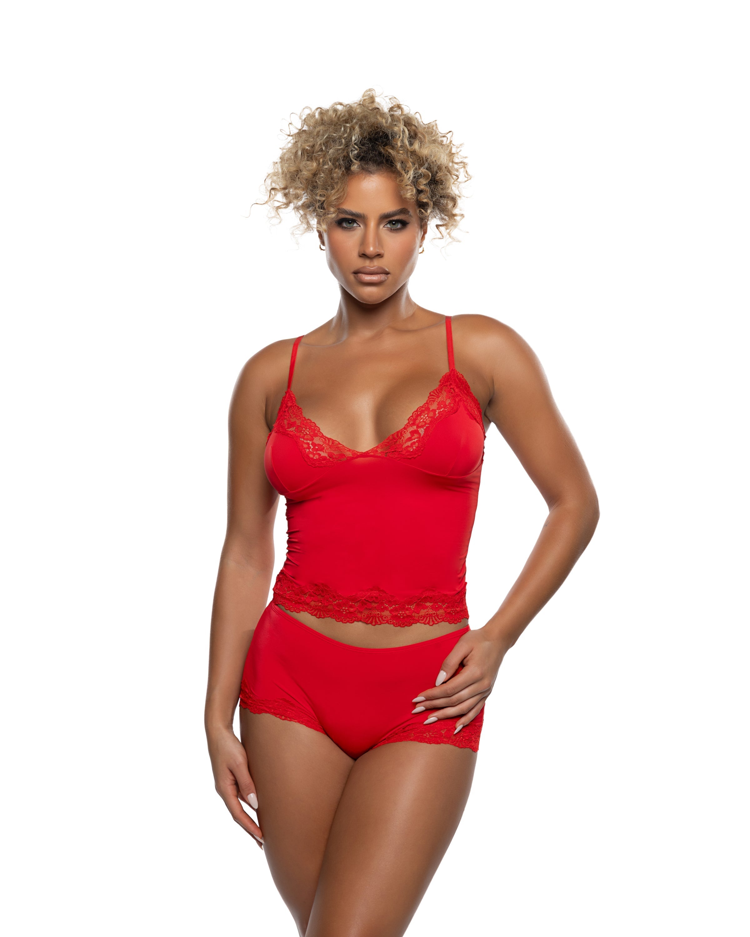 Essentials Set Cami Modal Knit Red