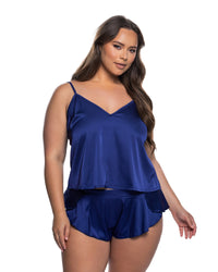 Satin Essentials Cami 2-Piece Set Stretch Satin Blue