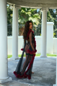 Fantasy Luxe Glam Robe Black Merlot