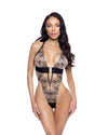 Orchid Blossom Teddy Black Embroidered Tulle