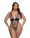 Orchid Blossom Teddy Black Embroidered Tulle
