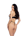 Orchid Blossom Teddy Black Embroidered Tulle