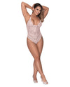 Magic Silk Seabreeze Strappy Back Teddy with Snap Crotch Blush