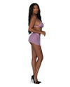Magic Silk Girl Next Door Strappy Bralette Flirty Thong Skirt Bra Set Lilac