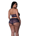 Magic Silk Queen Hazy Dayz Butterfly Blacklight Reflective Top Short 2 pc Set