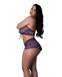 Magic Silk Queen Hazy Dayz Gummy Bear Blacklight Reflective Halter Top Short Set