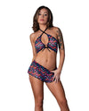 Magic Silk Hazy Dayz Gummy Bear Blacklight Reflective Halter Top Short 2 pc Set