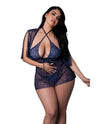 Magic Silk Queen Hazy Dayz Butterfly Blacklight Redraft Top Thong Dress Set