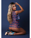 Magic Silk Hazy Dayz Gummy Bears Blacklight Redraft Halter Top Thong Dress Set