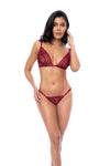 Mapale Contemporary Lace Bralette Bra Set Rosewood