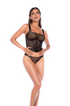 Mapale Dare Net Underwire Corset Panty Set Black