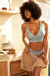 Mapale Daydream Abilene Sheer 2 in 1 Babydoll Lace Bra Set Blue