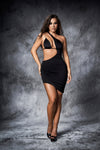 Mapale Hannah One Shoulder Asymmetrical Dress Black-Rebel Romance