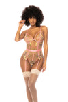 Mapale Rose Garden Sydney Delicate Embroidered Lace Bodysuit Peach