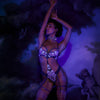 House of Desire Nova Blacklight Glow Lace Teddy Deep Teal