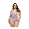 Queen Lavender Lace Teddy Embroidery Flowers Purple Lavendula