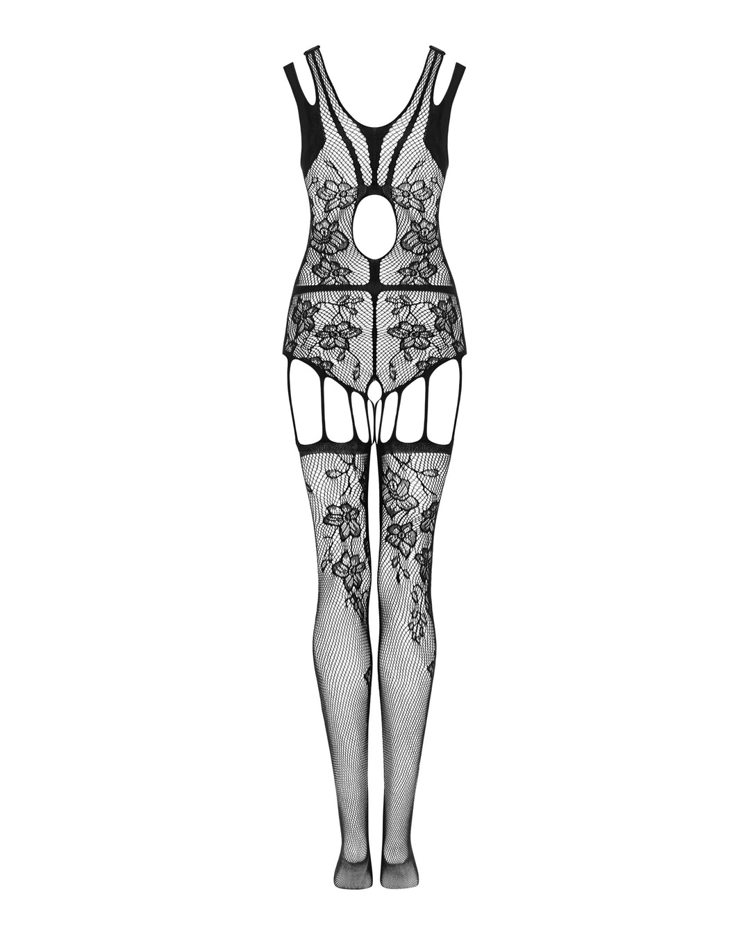 Obsessive Floral Pattern Bodystocking F239